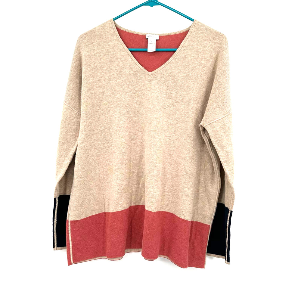 J. Jill size Small reversible long sleeve‎ pullover style sweater color block